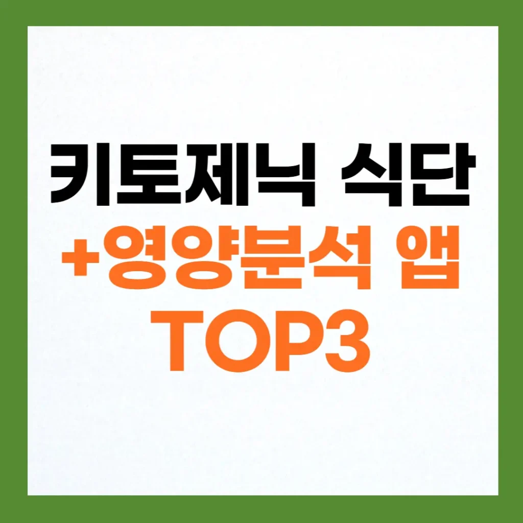 키토 제닉 일주일 식단 다이어트 & 영양 분석 앱 추천 TOP3 2 키토 제닉 일주일 식단