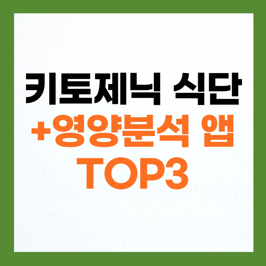 키토 제닉 일주일 식단