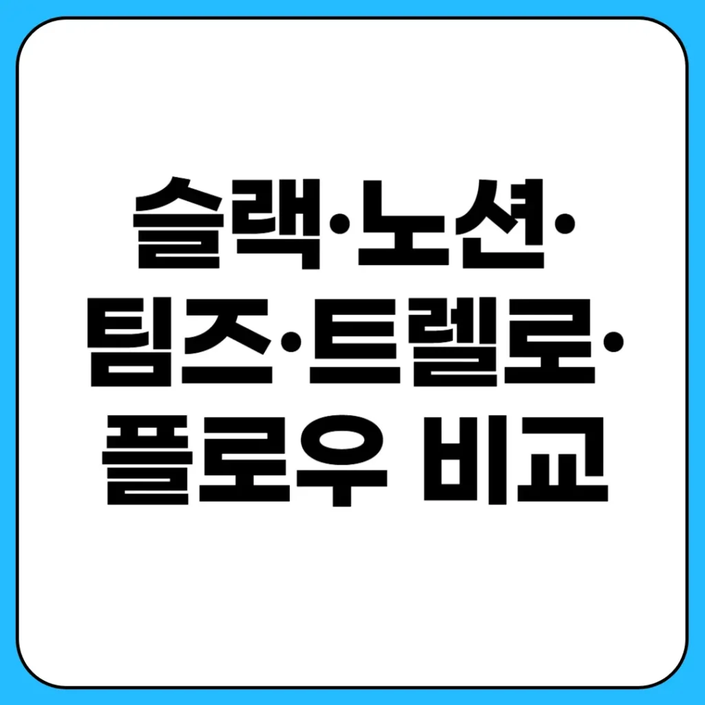 슬랙 노션 팀즈 트렐로 플로우 협업 툴 비교