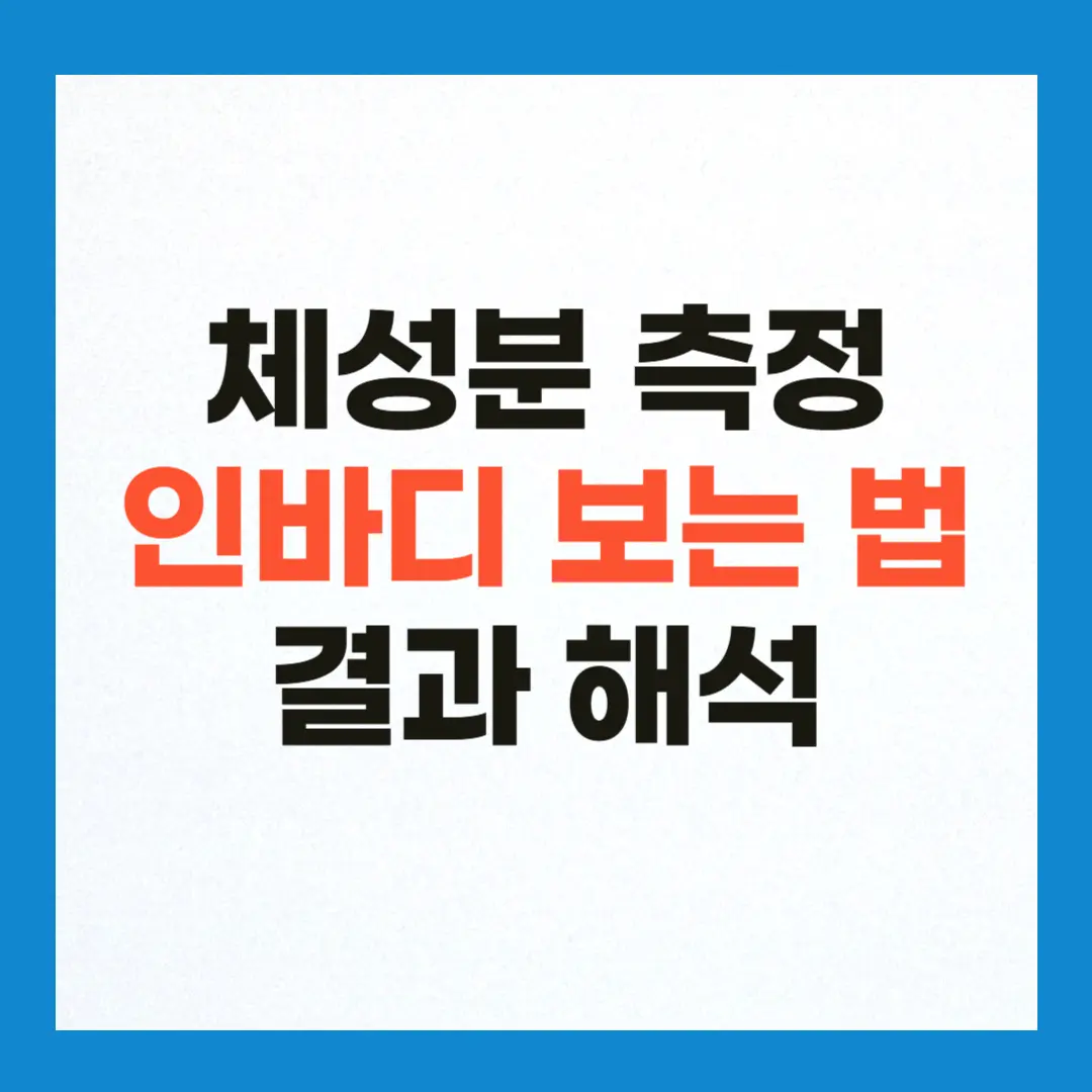 인바디 점수 보는법